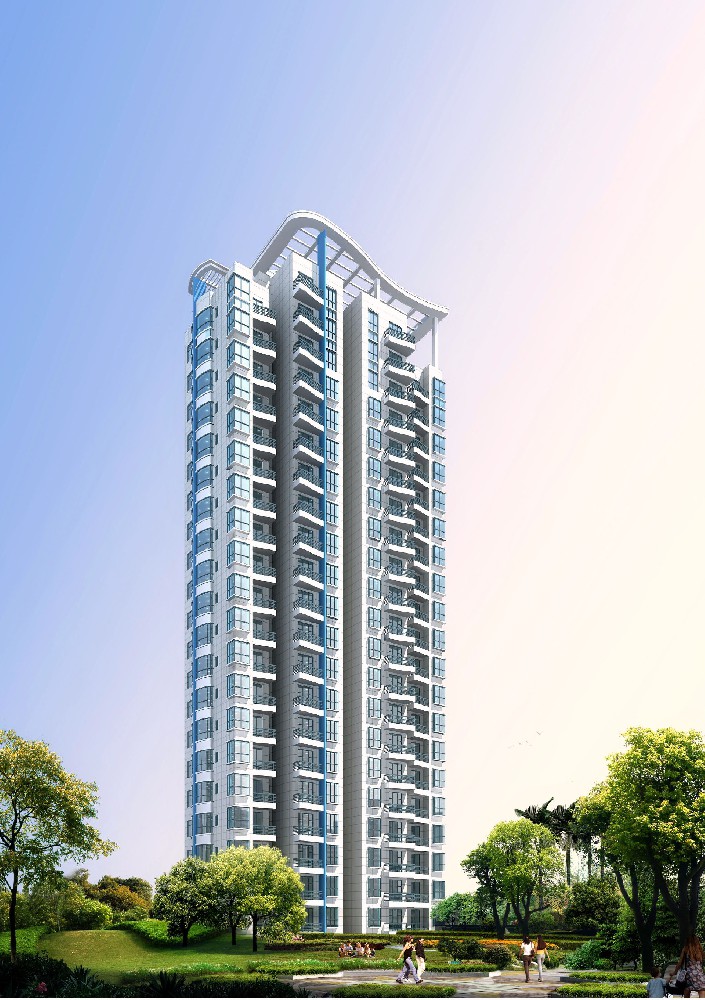 明望小区楼建筑""